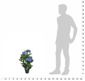 Ορτανσία Τεχνητή Μπλε 60 εκ. με Γλάστρα - Μπλε