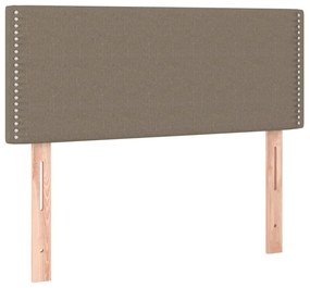 Κρεβάτι Boxspring με Στρώμα Taupe 90x190 εκ.Υφασμάτινο - Μπεζ-Γκρι