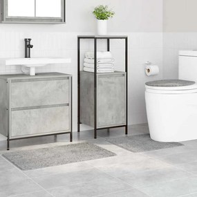 vidaXL Πατάκι μπάνιου 3 pcs Γκρι 50 x 50 cm Πολυπροπυλένιο
