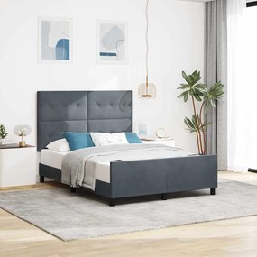 vidaXL Κρεβάτι Σκελετός Σκούρο Γκρι 160x200 εκ. Βελούδο