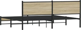 vidaXL Σκελετός Κρεβ. Χωρίς Στρώμα Sonoma Δρυς 193x203 εκ. Μεταλλικό