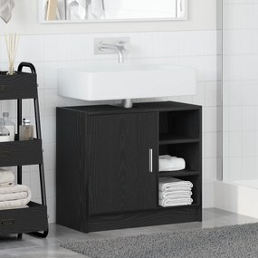 vidaXL Ντουλάπι Νιπτήρα  Μαύρη Βελανιδιά 63x29x55 εκ. Επεξεργασμένο Ξύλο