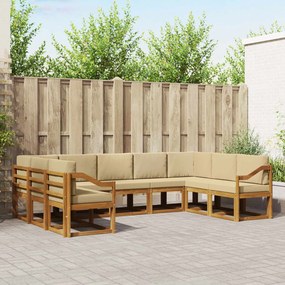 vidaXL Σειρά Καναπέ Εξωτερικού 9 τμχ. Φυσικό και Μπεζ