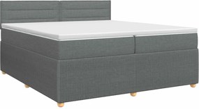 vidaXL Κρεβάτι box spring με στρώμα Σκούρο Γκρι 200 x 200 cm Ύφασμα