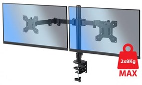 Βάση οθόνης Esperanza ERW018, Για 2 οθόνες, 10"-27", VESA 75/100 mm, Έως 8 κιλά ανά βραχίονα, Μαύρο