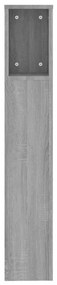 Κεφαλάρι Με Αποθηκευτικό Χώρο Γκρι Sonoma 200x18,5x104,5 εκ. - Γκρι