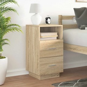 VidaXL Κομοδίνο με 2 συρτάρια Sonoma Δρυς 36x36x68 εκ.