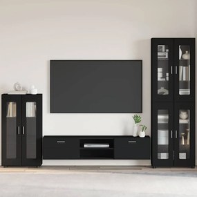 vidaXL Πλαϊνό γραφείο με ράφι με πόρτα FLORIN Μαύρο 55,5 x 29 x 100 εκ
