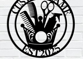 Intra απο ξύλο plywood 3mm-4mm πάχος - Custom Barber Shop Metal Wall Art Δίασταση 3600x3600 cm INTRAFABR-116074584