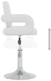 vidaXL Καρέκλες Τραπεζαρίας Περιστρεφόμενες 4 τεμ. Λευκές Δερματίνη