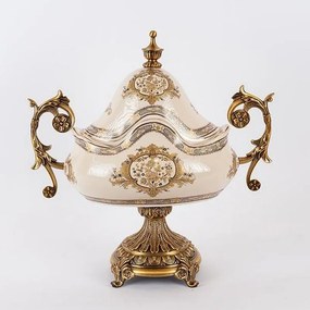 Φοντανιέρα Πορσελάνινη  752-21026 41.5x19x41cm White-Gold Estheti Home Πορσελάνη
