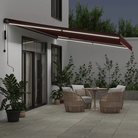 vidaXL Αναδιπλούμενη τέντα Μπορντό 500 x 350 εκ Πολυεστέρας