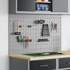 vidaXL Πίνακες 2 τεμάχια με 8 αξεσουάρ Γκρι 50x60 εκ Ατσάλι