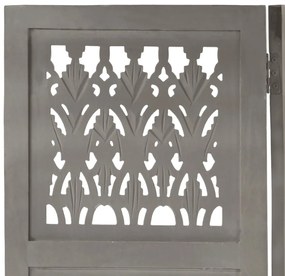 vidaXL Παραβάν Σκαλιστό στο Χέρι 5 Πάνελ Γκρι 200x165 εκ. Ξύλο Μάνγκο