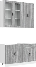 vidaXL Μονάδα κουζίνας LUCCA 4 pcs Γκρι Sonoma Επεξεργασμένο Ξύλο