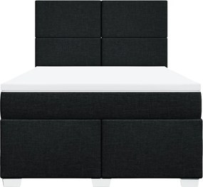 vidaXL Κρεβάτι Boxspring με Στρώμα Μαύρο 160x200 εκ. Υφασμάτινο
