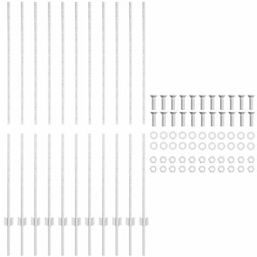 vidaXL Φράχτες Posts 22 pcs Ασημί 160 cm Γαλβανισμένος χάλυβας