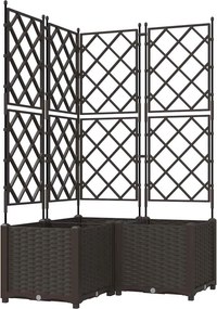 vidaXL Γλάστρα Κήπου 3 τμχ. Καφέ 80 x 80 x 143 εκ. PP