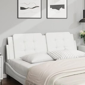 vidaXL Μαξιλάρι για Κεφαλάρι Λευκό 152 εκ. από Συνθετικό Δέρμα