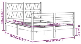 ΠΛΑΙΣΙΟ ΚΡΕΒΑΤΙΟΥ ΜΕ ΚΕΦΑΛΑΡΙ ΛΕΥΚΟ 120X200 ΕΚ. ΜΑΣΙΦ ΞΥΛΟ 3194372