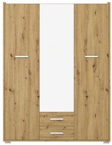Ντουλάπα Rutenia  μελαμίνη σε oak απόχρωση 155.7x54x203εκ