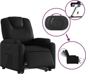vidaXL Πολυθρόνα Ηλεκτρική Ανακλινόμενη με Ανύψωση Μαύρη Συνθ. Δέρμα