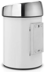 Brabantia Touch Bin 647216, 3 L, Ομαλό και αθόρυβο άνοιγμα, Επίτοιχη τοποθέτηση, Λευκό