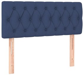 vidaXL Κρεβάτι Boxspring με Στρώμα Μπλε 120x190 εκ. Υφασμάτινο