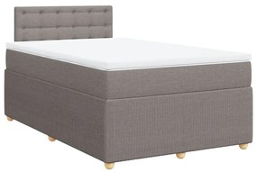 Κρεβάτι Boxspring με Στρώμα Taupe 120x190 εκ. Υφασμάτινο - Μπεζ-Γκρι