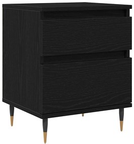 vidaXL Κομοδίνο 2 pcs Μαύρη δρυς 40 x 35 x 50 εκ. Επεξεργασμένο ξύλο