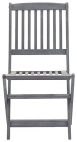 vidaXL Καρέκλες Εξ. Χώρου Πτυσσόμενες 6 τεμ. Ξύλο Ακακίας &amp; Μαξιλάρια