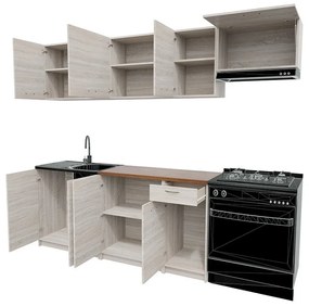 Σετ κουζίνας Trenton 105, 240x60cm, Πάγκος, Πλαστικοποιημένη μοριοσανίδα