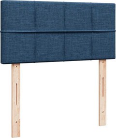 vidaXL Κρεβάτι Boxspring με Στρώμα Μπλε 90x200 εκ.Υφασμάτινο