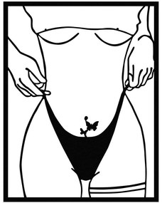 Διακοσμητικό Τοίχου Girl With Butterfly Tattoo 279ENZ1872 40x52cm Black Wallity Μέταλλο