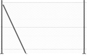 vidaXL Εξαγωνική Περίφραξη Γκρι 1.6x25 μ Χάλυβας