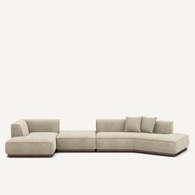 Γωνιακός καναπές αριστερός από λινό βελούδο, JACOPO