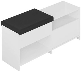 Παπουτσοθήκη - Σκαμπό Filux 855DTE5160 120,3x40,5x51cm White Μοριοσανίδα, Μελαμίνη