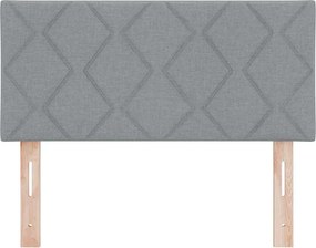 vidaXL LED κεφαλάρι Ανοιχτό γκρι 90 cm ύφασμα