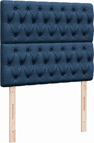 vidaXL Κρεβάτι Boxspring με Στρώμα Μπλε 120x200 εκ. Υφασμάτινο