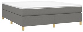 vidaXL Κρεβάτι Boxspring με Στρώμα Σκούρο Γκρι 180x200 εκ Υφασμάτιν