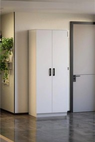 Stewehome Ντουλάπι παπουτσιών με 2 πόρτες πολυλειτουργικό Λευκό 60x35x182 cm