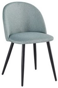 Καρέκλα Bella ΕΜ757,20 50x57x81cm Black Green Σετ 4τμχ Metal, Fabric