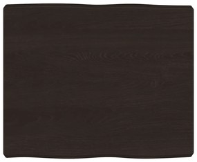 vidaXL Επιφ Τραπεζιού Αν Καφέ 60x50x(2-6)εκ. Ακατέργ. Μασίφ Ξύλο Δρυός