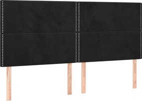 vidaXL Κρεβάτι Boxspring με Στρώμα Μαύρο 200x200 εκ. Βελούδινο