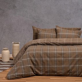 Σεντόνια Diego Με Λάστιχο (Σετ 4τμχ) Mocca Melinen Queen Size 160x232cm 100% Βαμβάκι