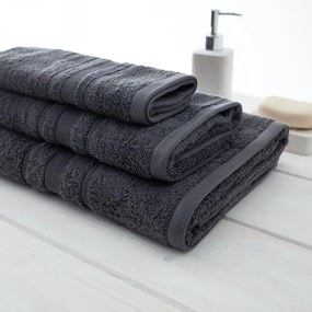 Πετσέτα Sithonia-502 Anthracite Vesta Home Body 80x150cm 100% Βαμβάκι