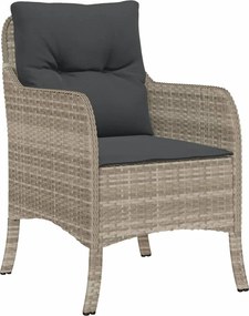 vidaXL Σετ Τραπεζαρίας Κήπου 9 τεμ. Αν. Γκρι Συνθ. Ρατάν με Μαξιλάρια