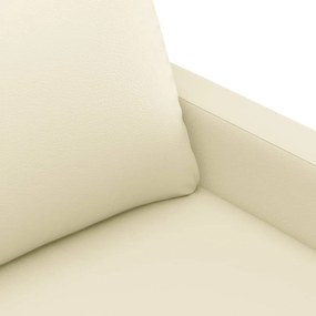 vidaXL Πολυθρόνες Σετ 4 Τεμαχίων Κρεμ Συνθετικό Δέρμα με Μαξιλάρια