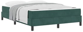 vidaXL Κρεβάτι box spring με στρώμα Σκούρο Πράσινο 160 x 200 cm