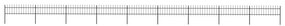 Κάγκελα Περίφραξης με Λόγχες Μαύρα 15,3 x 0,6 μ. από Χάλυβα